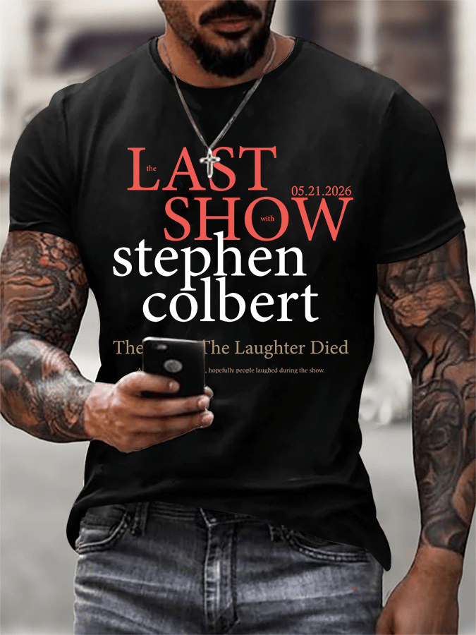 🔥Buy 3 Get 15% Off🔥Men's Retro Last Last Show 05.21.2026 The Night The Laughter Died After The Opening Monol, Hopefully People Laughed During The Show Print T-Shirt