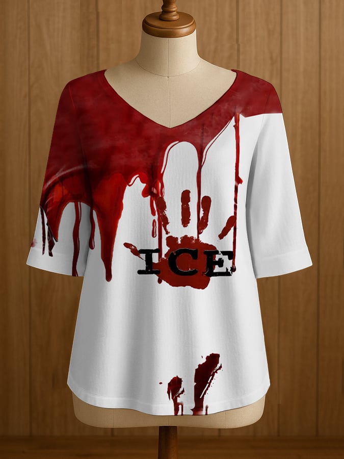 Women's Blood Stains Printed T-Shirt