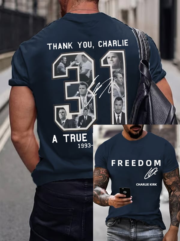 🎂 Happy BirthdayMen's  Commemorative Liberty Signature 31 Print T-shirt