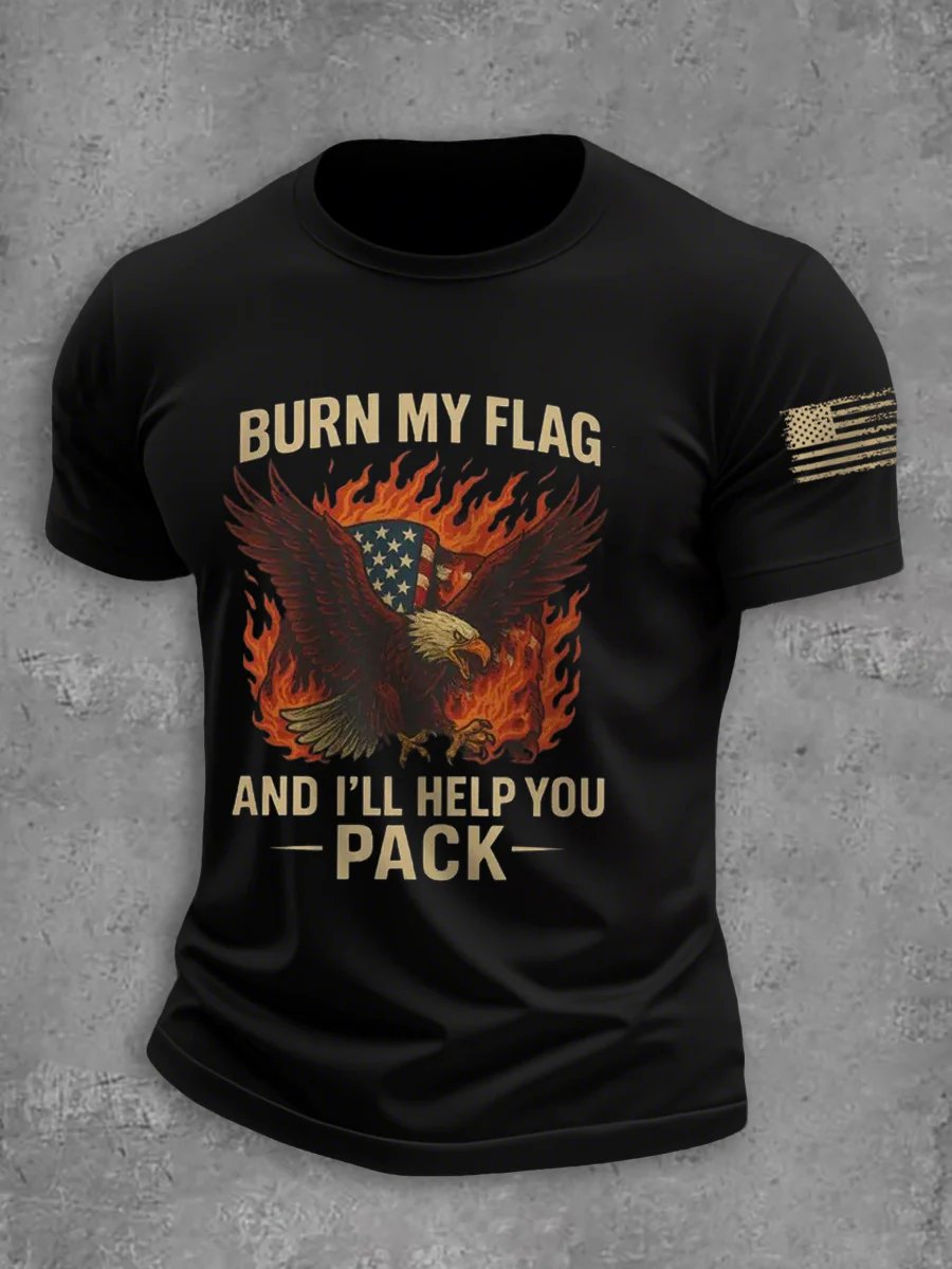 Men's Burn My Flag And I'll Help Your Pack Graphic T-Shirt