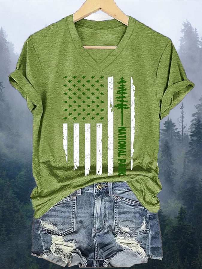 Women's Vintage National Park Print  T-Shirt
