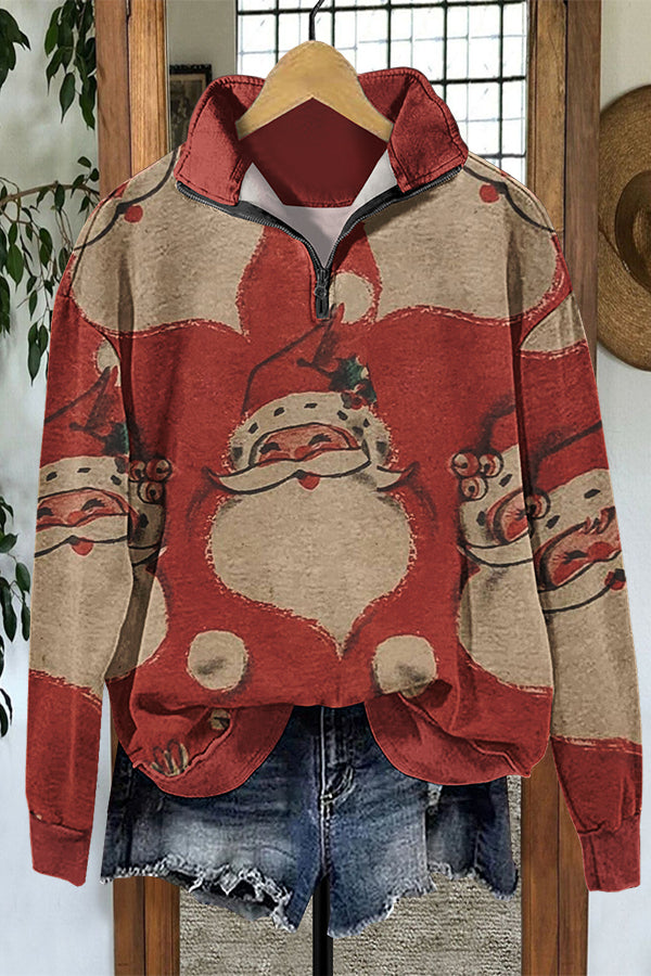 Vintage Santa Zipper Sweatshirt
