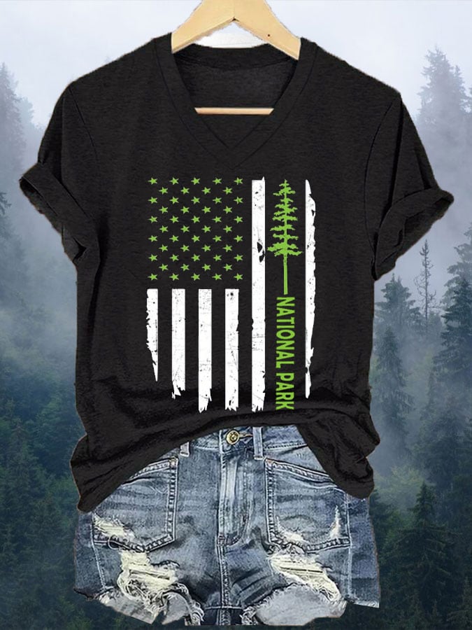 Women's Vintage National Park Print  T-Shirt