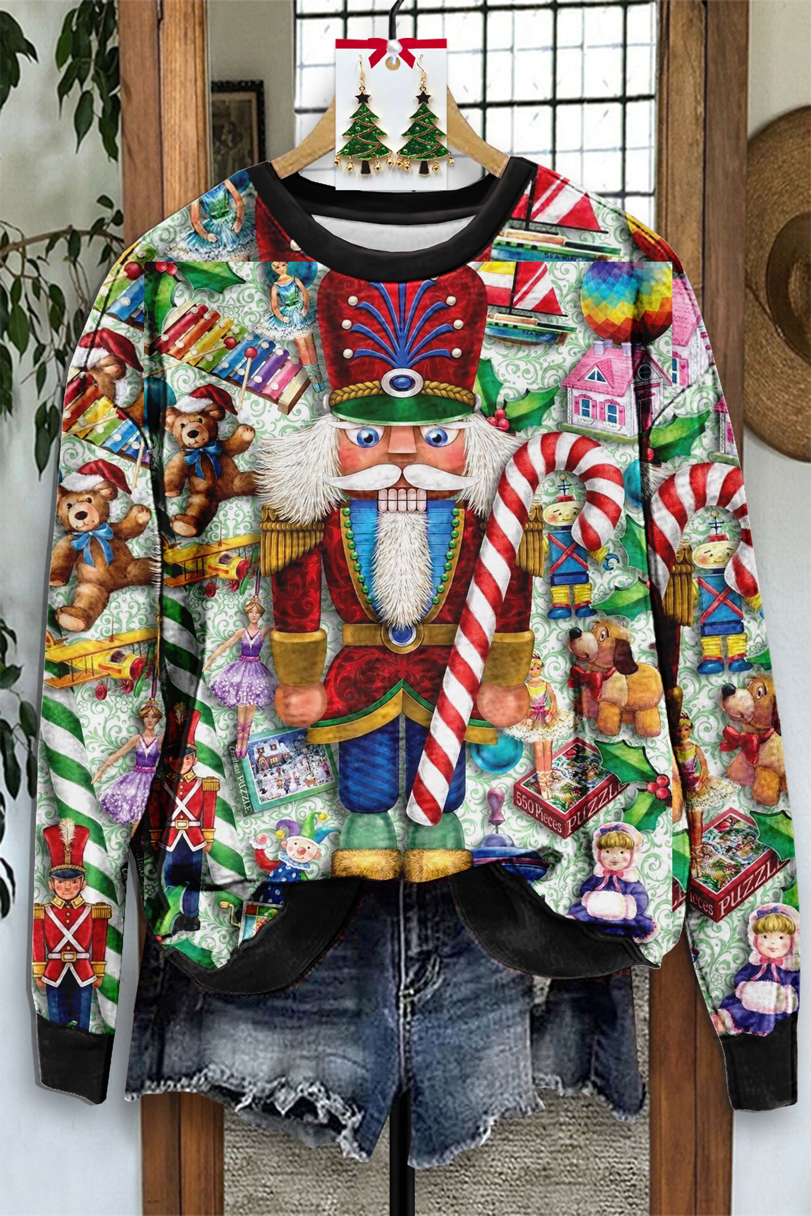 Vintage Nutcracker Print Sweatshirt