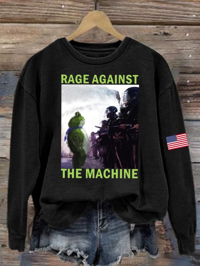 Women's Portland Frog Print Casual Sweatshirt