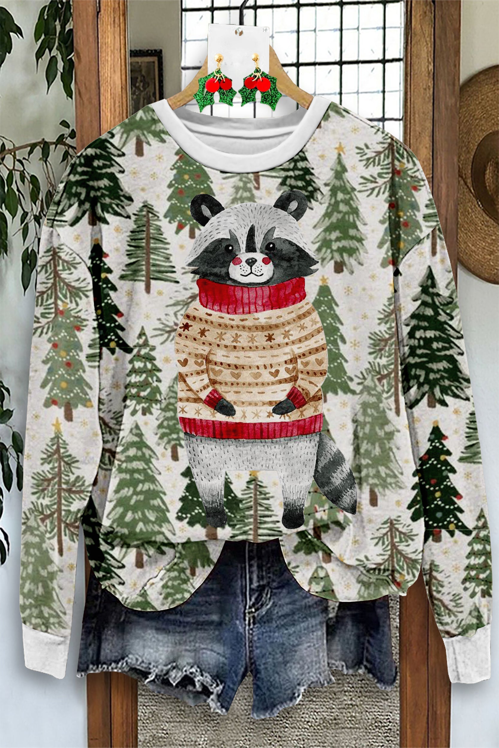 Raccoon Christmas Sweatshirt