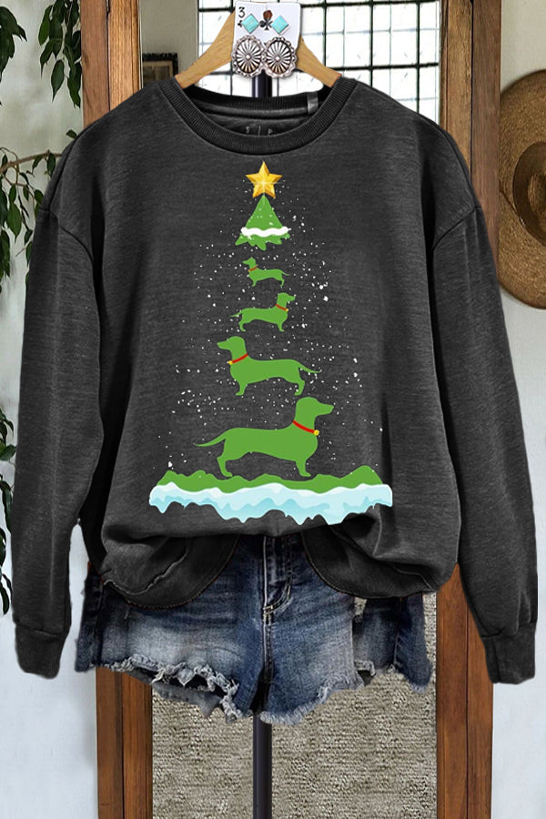 Classic Dachshund Christmas Tree Sweatshirt