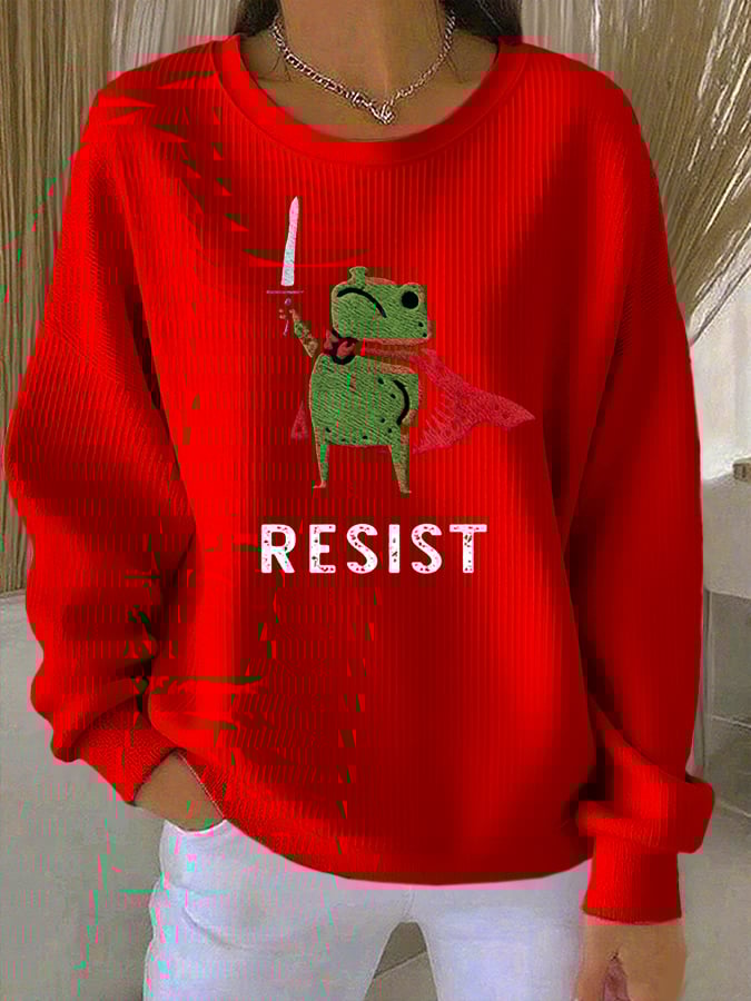 Women's Resist Frog Knitted Sweatshirt