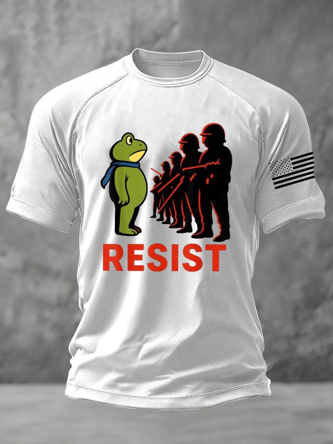Men's Resist Frog Print Casual T-shirt