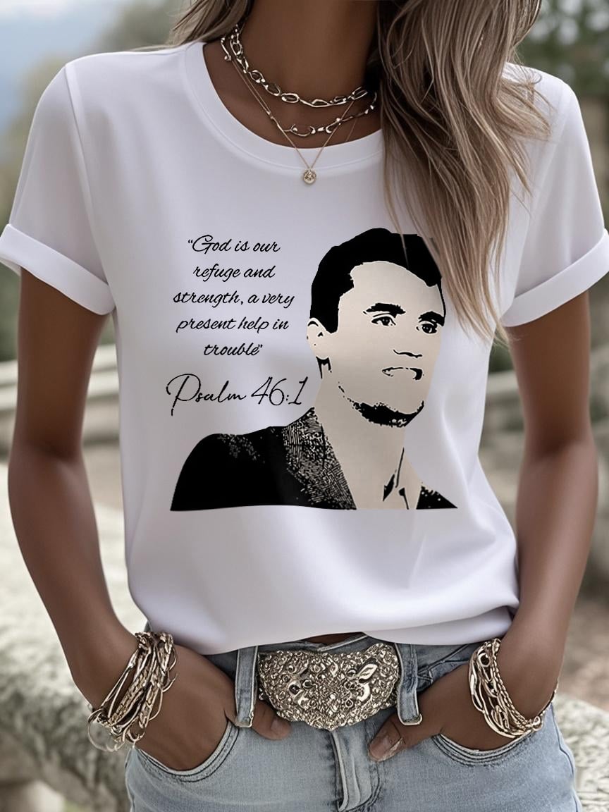 Retro God Is Our Refuge And Strength, A Very Present Help In Trouble Psalm 46:1 Print T-Shirt