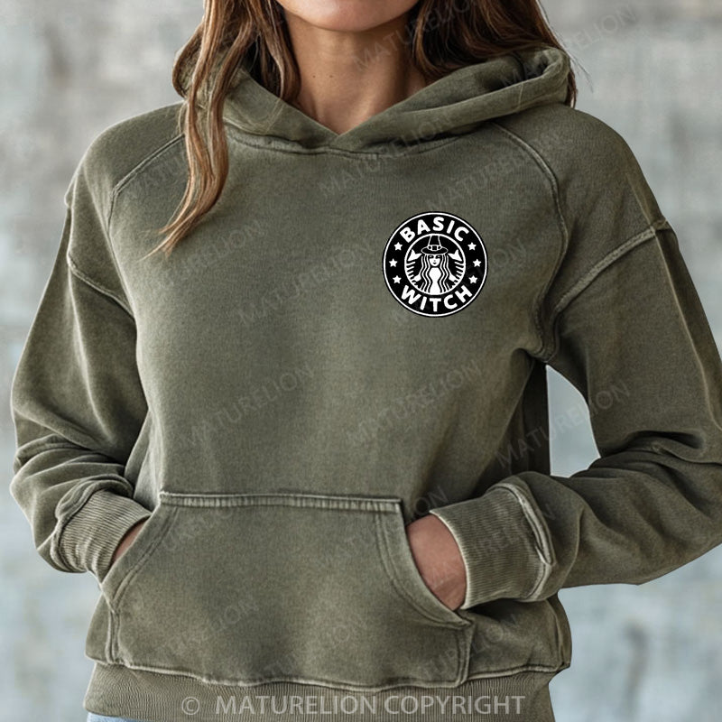 Maturelion Halloween Hoodie Basic Witch Women Washed Hoodie