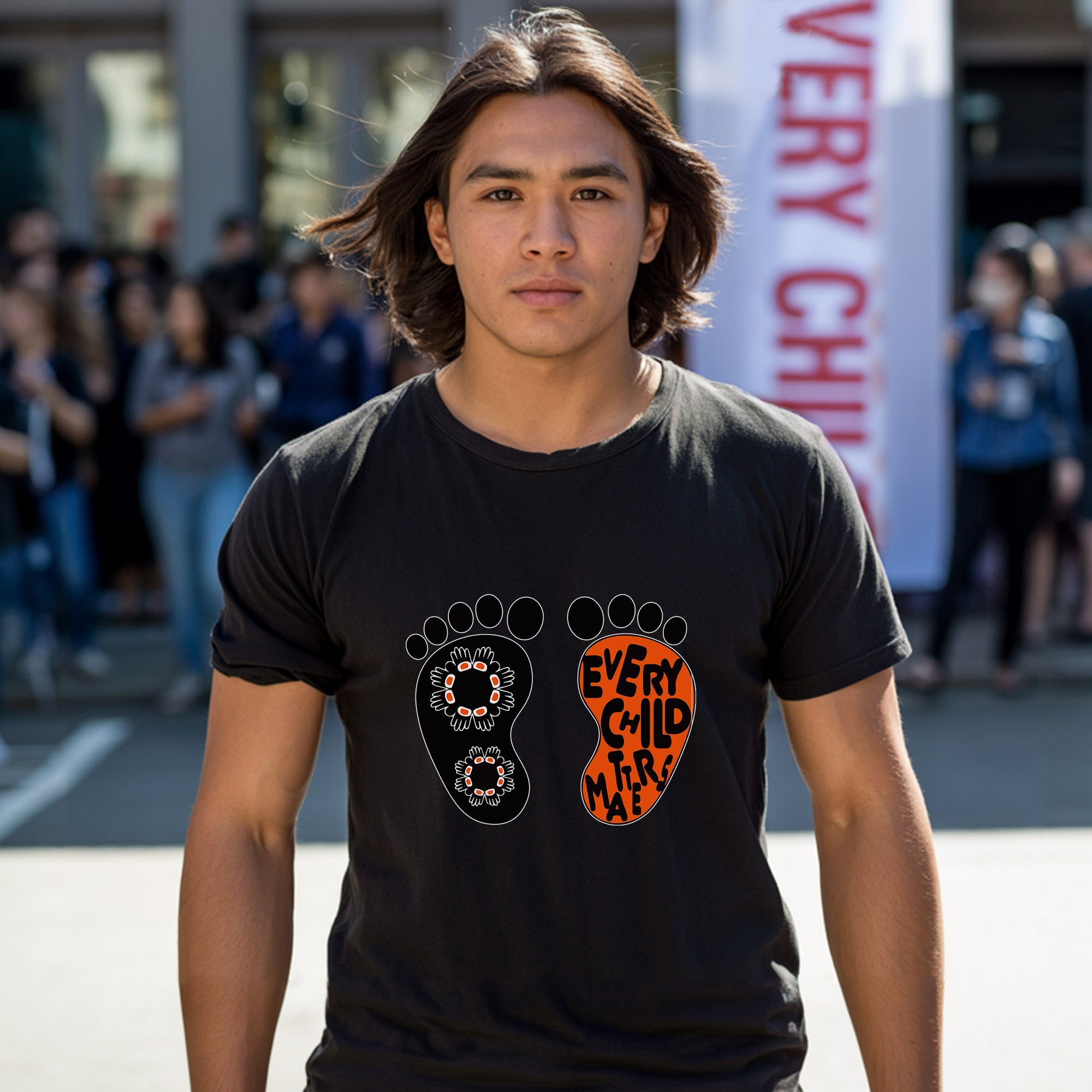 Every Child Matters Foot Black And Orange Together Unisex T-Shirt/Hoodie/Sweatshirt 061