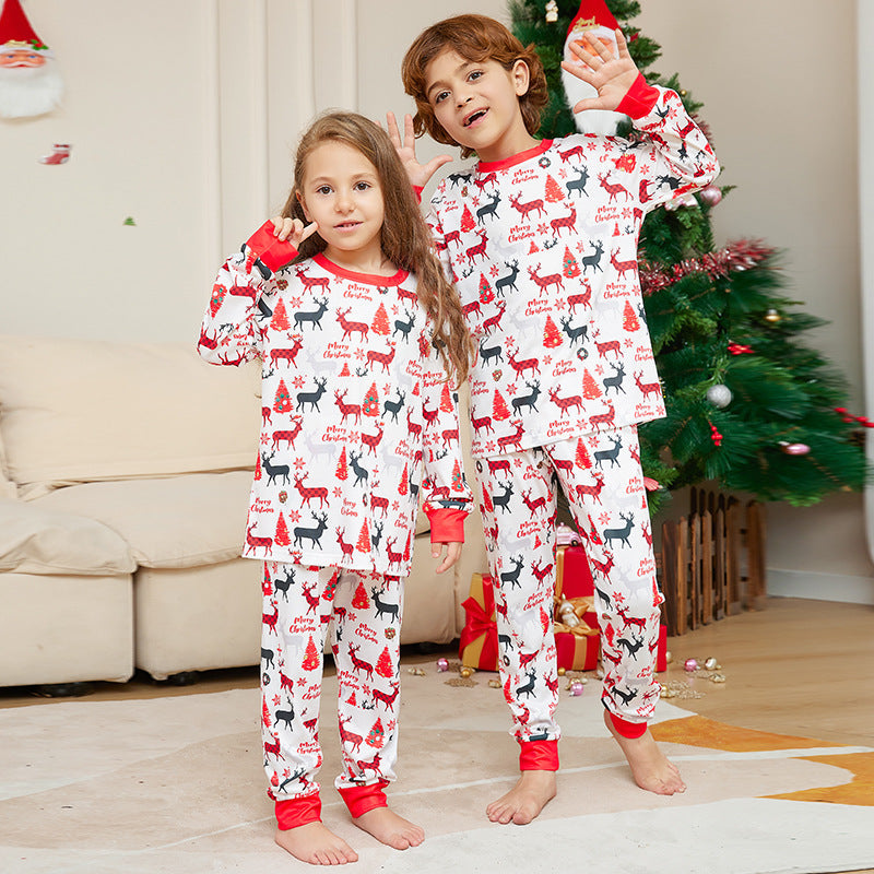 Christmas Reindeer Print Matching Family Christmas Pajamas | Adults, Kids & Dog Pajamas