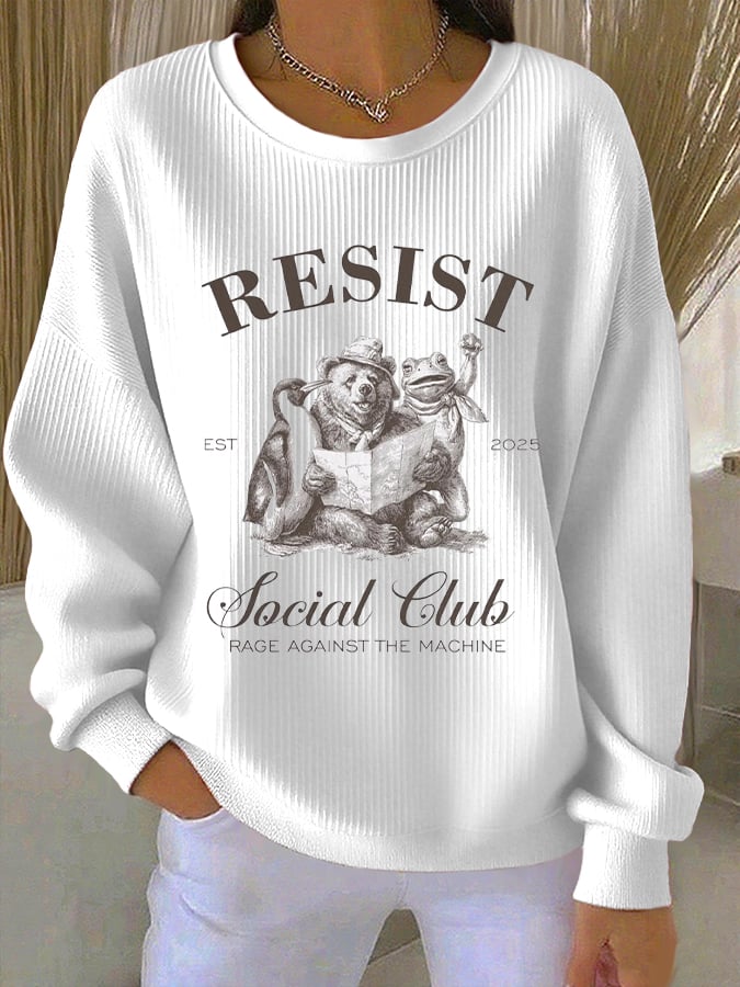 Women's FDT Print Round Neck Sweatshirt