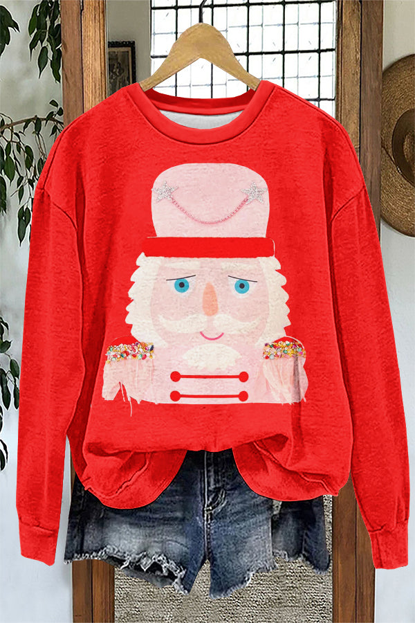 Christmas Nutcracker Print Sweatshirt