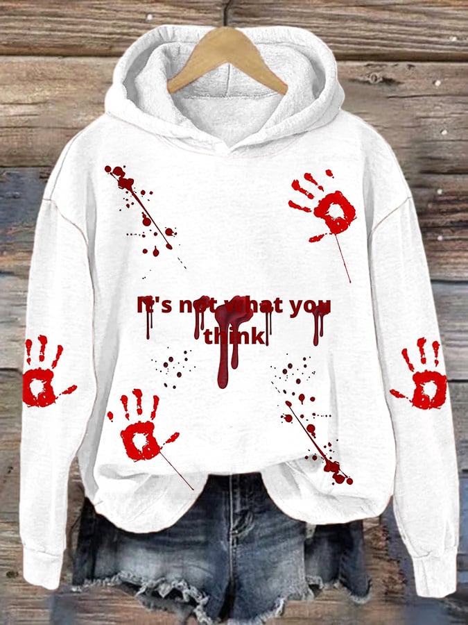Women's Halloween It's not what you think printed hoodie