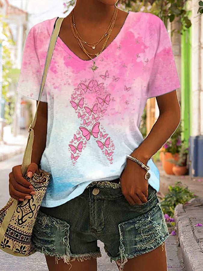Breast Cancer Women's Printed T-Shirt