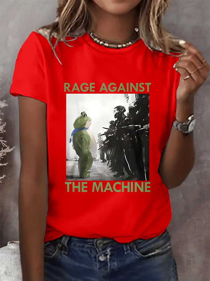 Women's  Portland Frog Resist  Printed Casual T-Shirt