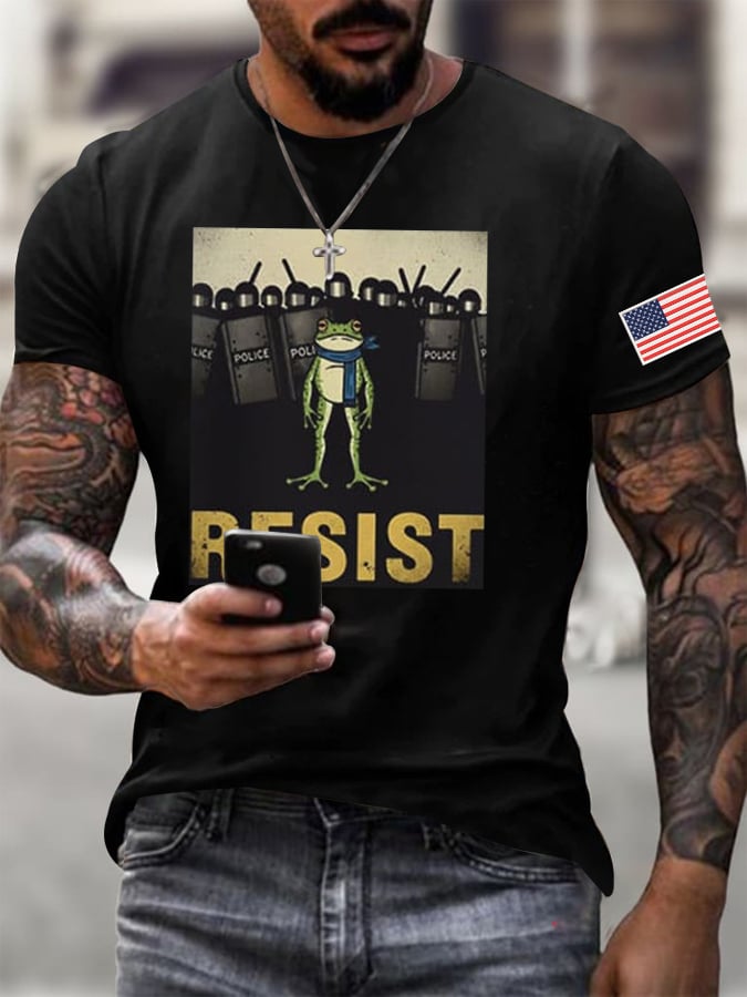 Men's FDT Portland Frog Protest Rage Against The Machine Print T-Shirt