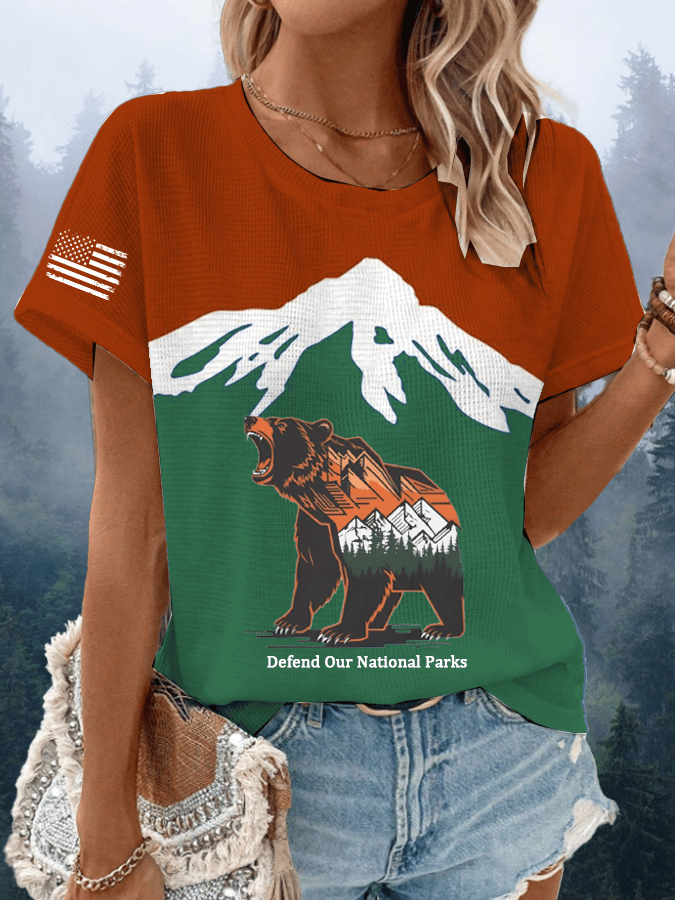 Women's Protect National Parks Waffle Crew Neck T-Shirt