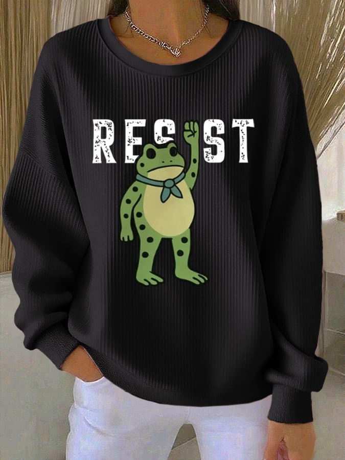 Women's Resist Frog Knitted Sweatshirt