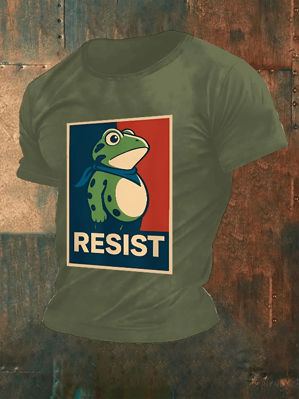 Men's  Portland Frog Art resist Print Casual T-Shirt