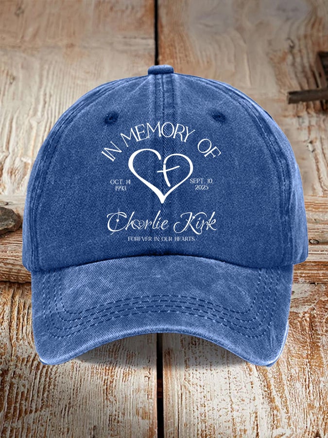 Retro Forever In Our Hearts Print Baseball Cap