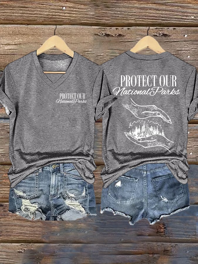 Women's Retro Protect Our National Park Print T-Shirt