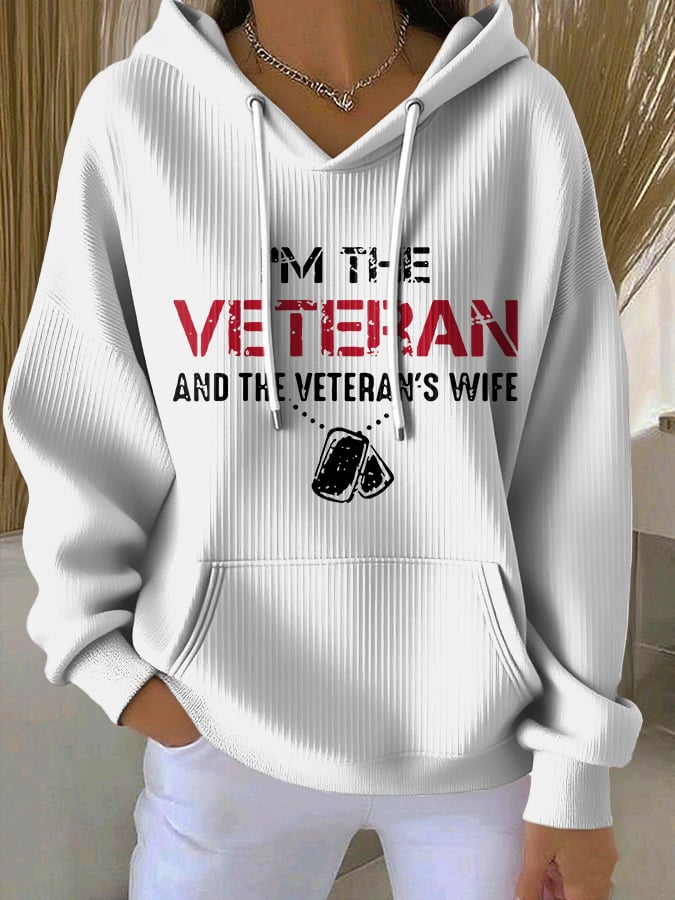 Women'S Casual Veteran Hooded Sweatshirt