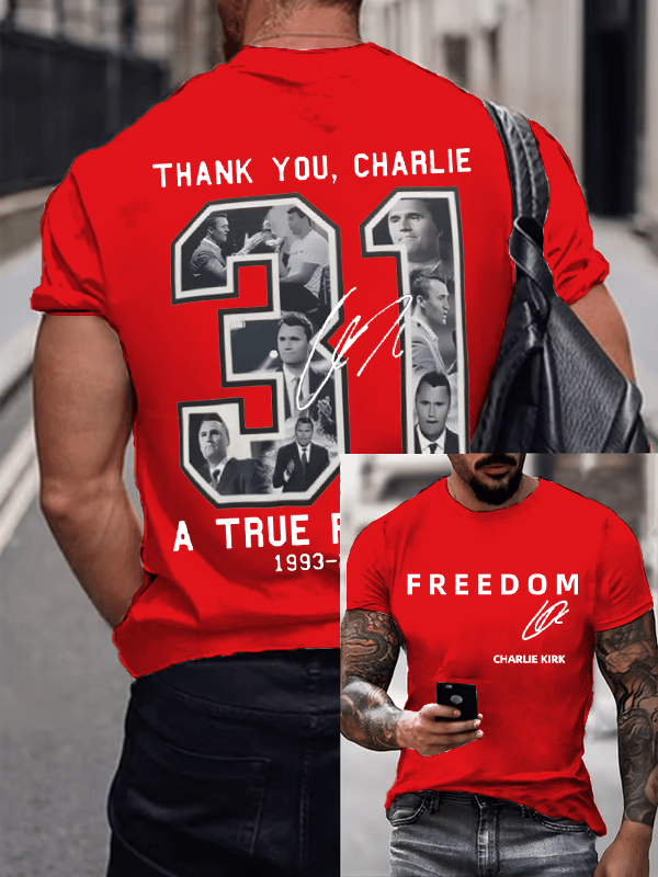 🎂 Happy BirthdayMen's  Commemorative Liberty Signature 31 Print T-shirt