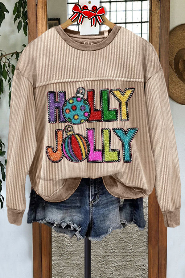 Classic Corduroy Contrast Christmas Sweatshirt