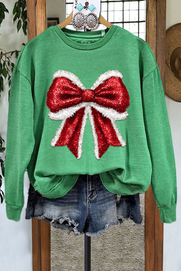 Retro Contrast Color Christmas Sweatshirt
