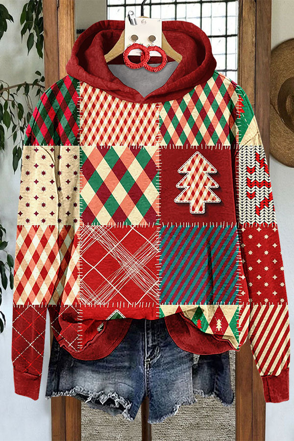 Christmas Print Hooded Sweatshirt