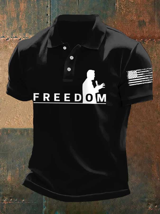 Men's Hot Events Print Button-Down Polo Shirt