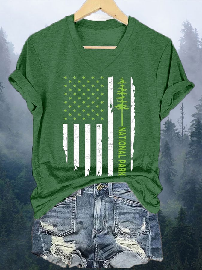 Women's Vintage National Park Print  T-Shirt