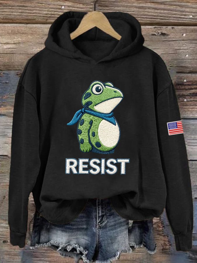 Women's Resist Frog Print Casual Sweatshirt