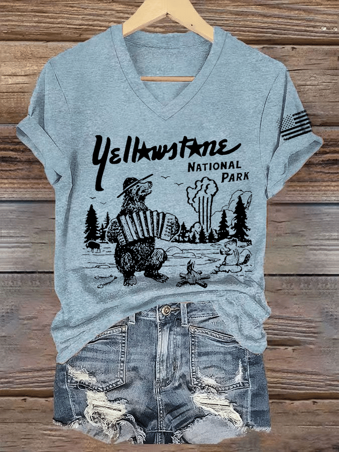 Women's National Parks Print V-Neck T-Shirt