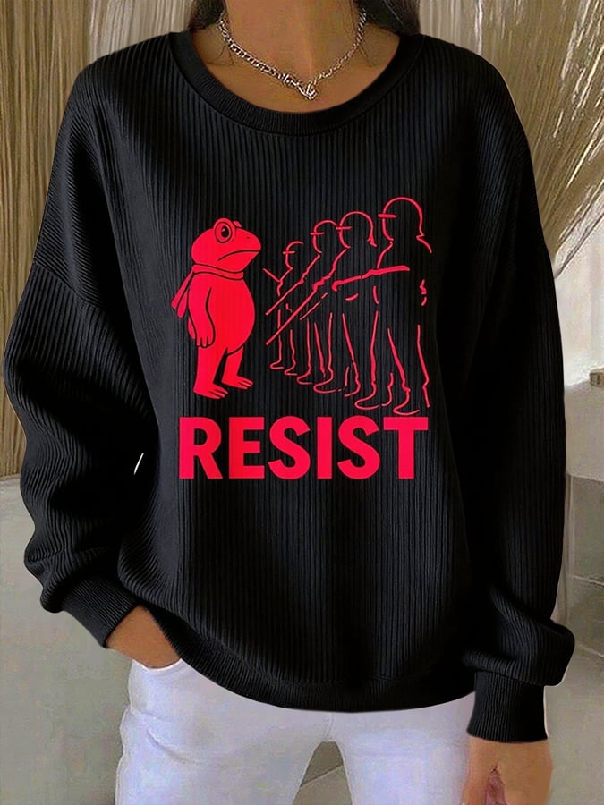 Women's Resist Frog Print Casual Sweatshirt