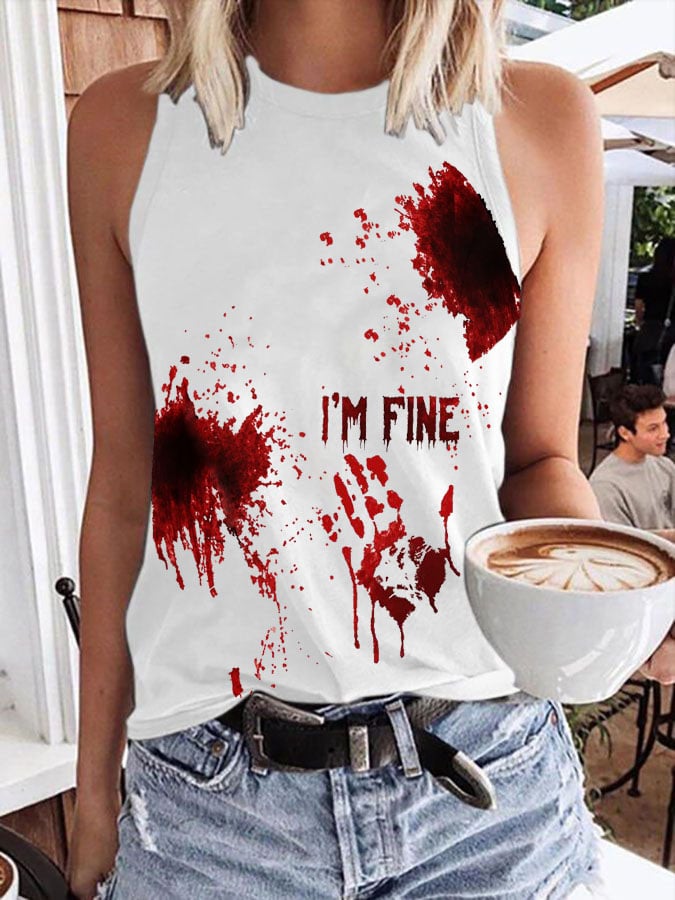 Halloween Ladies Printed Tank Top