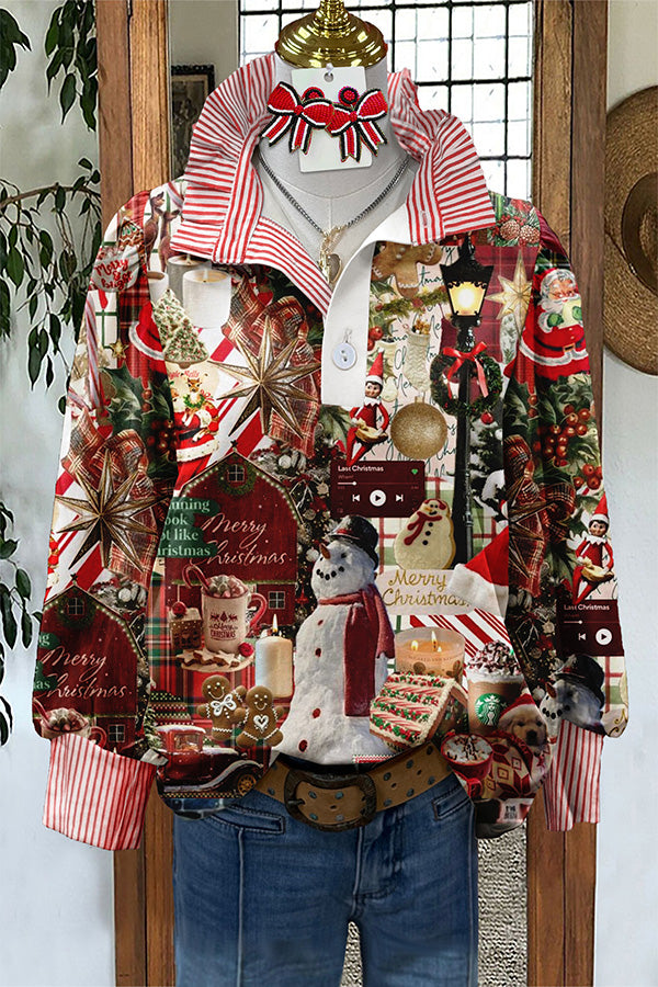 Beautiful Christmas Striped Shirt