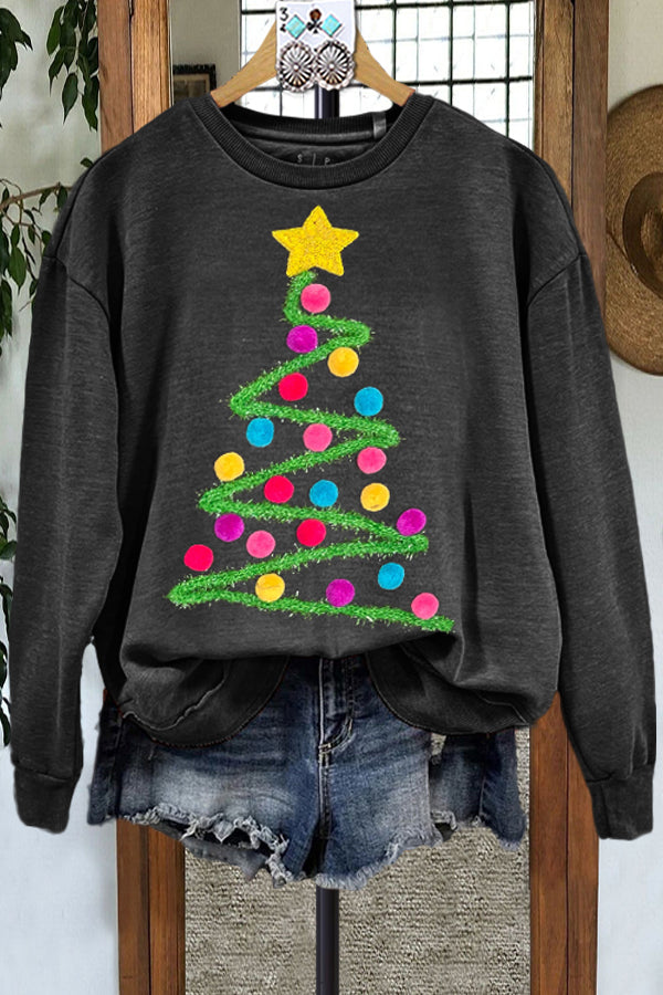 Classic Christmas Tree Contrast Sweatshirt