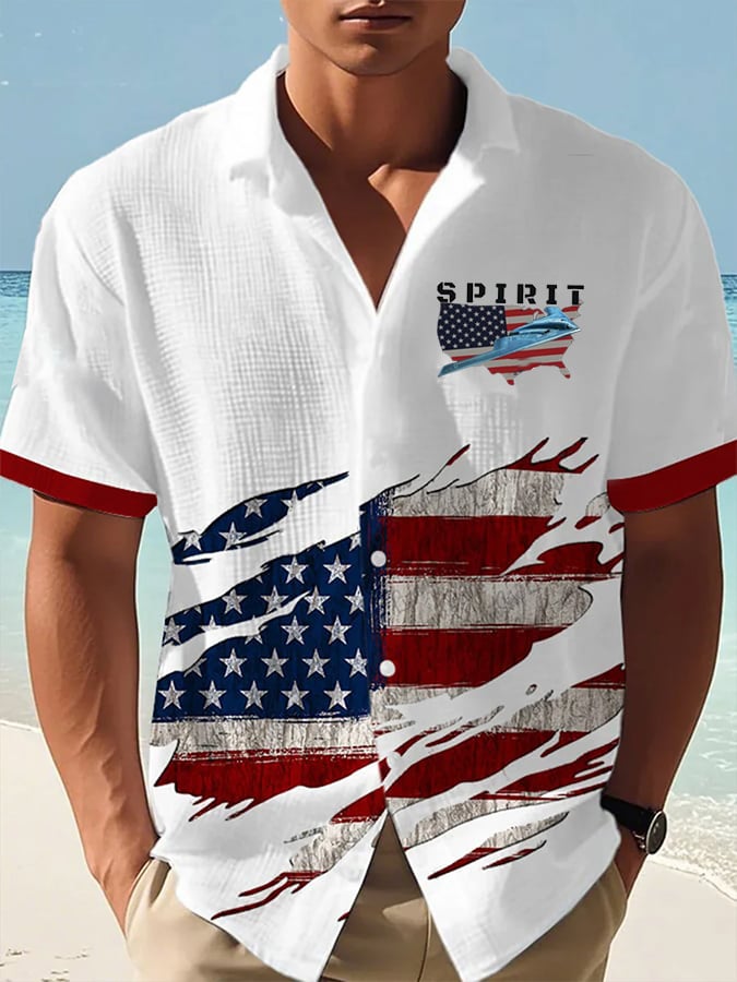 Men's B-2 Ghost Bomber Print Casual Waffle Shirt (No Chest Pocket)