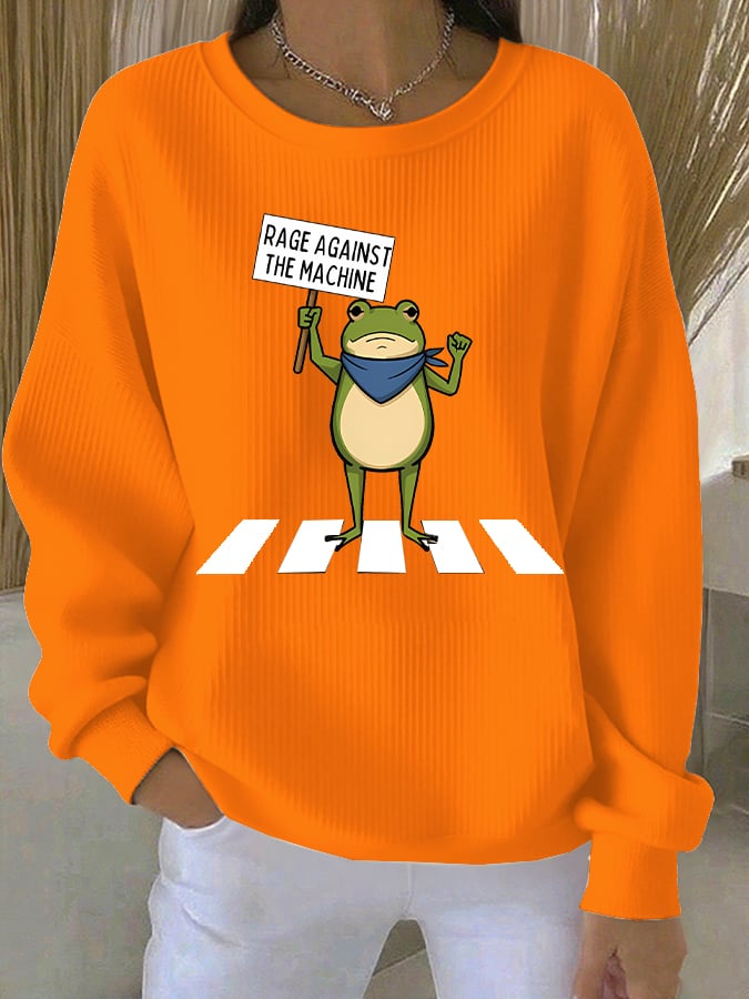 Women's Resist Frog Print Casual Sweatshirt