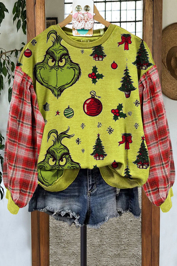 Classic Grinch Christmas Contrasting Sweatshirt