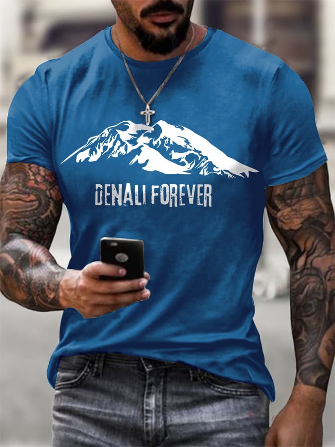 Men's Protect Our National Parks Printed Round Neck T-Shirt