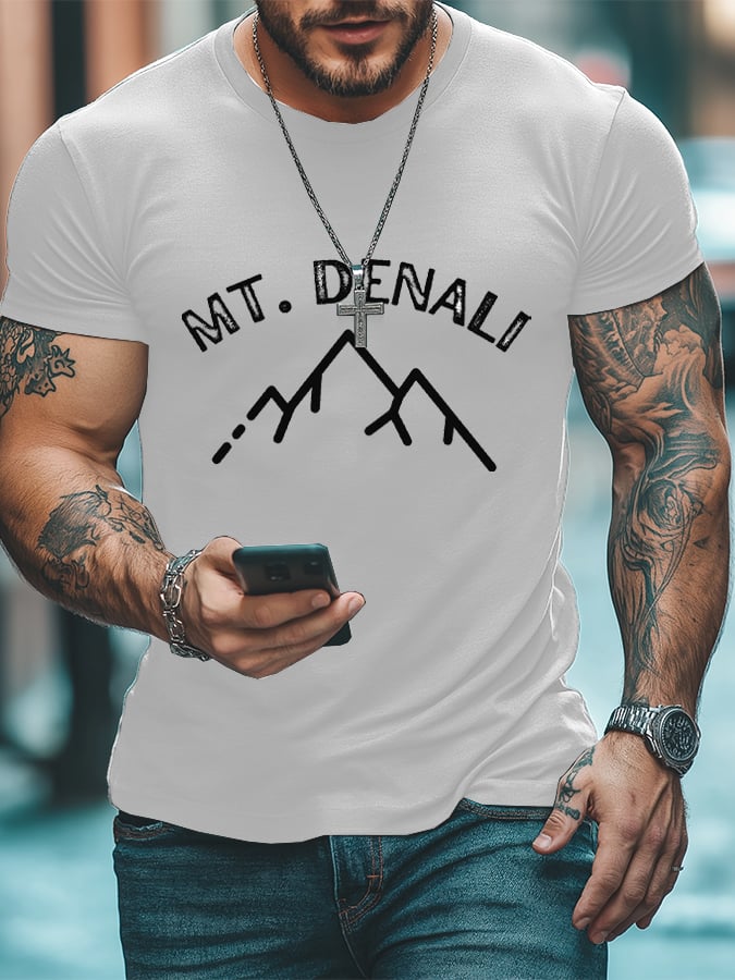Men's Protect Our National Parks Printed Round Neck T-Shirt