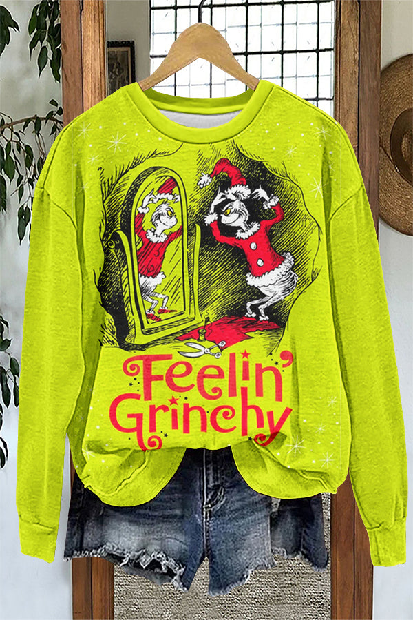 Unique Christmas Grinchs Print Sweatshirt