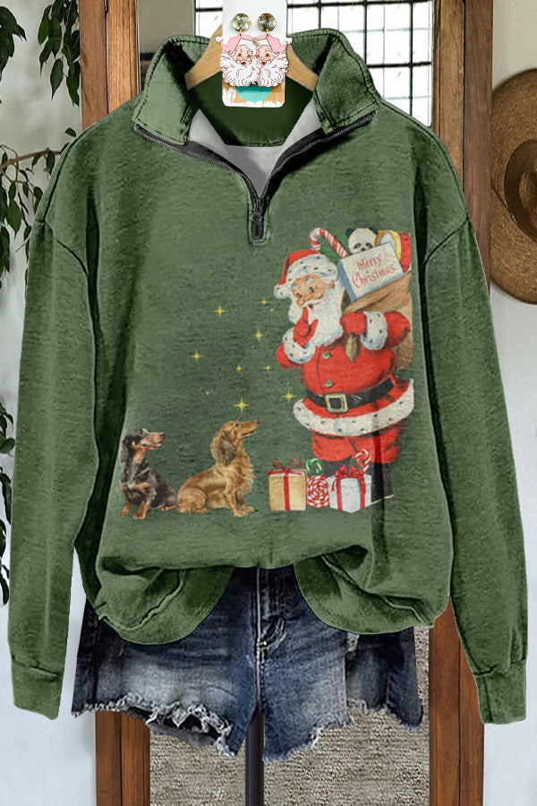 Classic Contrast Christmas Dachshund Sweatshirt