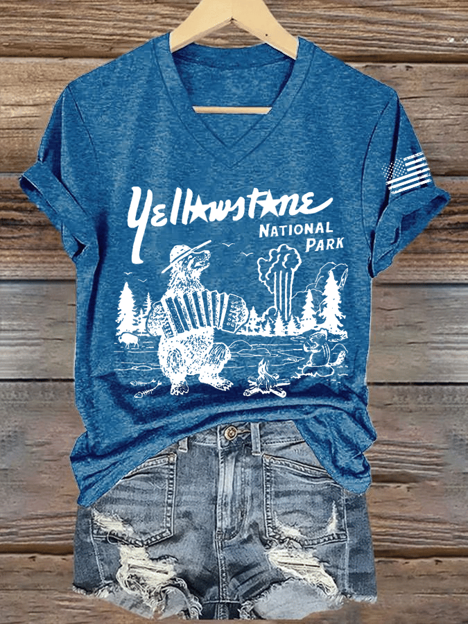 Women's National Parks Print V-Neck T-Shirt