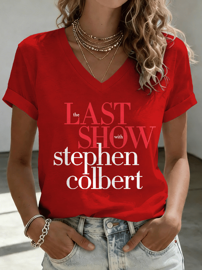 🔥Buy 3 Get 15% Off🔥V-Neck Retro Last Show Print T-Shirt